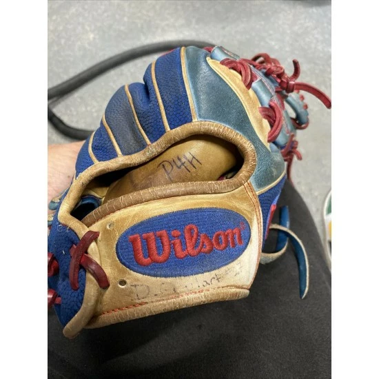 Custom Wilson A2000 1786 11.5" I Web Baseball Glove Blue Red 2 Custom Wilson A2000 1786 11.5" I Web Baseball Glove Blue Red - Image 2