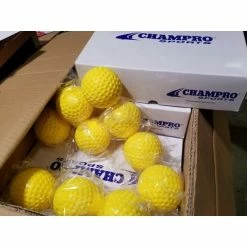 8 Dozen (96) Champro 9 Inch Yellow Dimple Molded Batting Cage/practice Baseballs