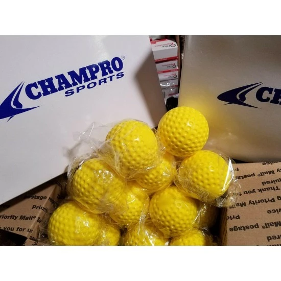 8 Dozen (96) Champro 9 Inch Yellow Dimple Molded Batting Cage/practice Baseballs 2 8 Dozen (96) Champro 9 Inch Yellow Dimple Molded Batting Cage/practice Baseballs - Image 2