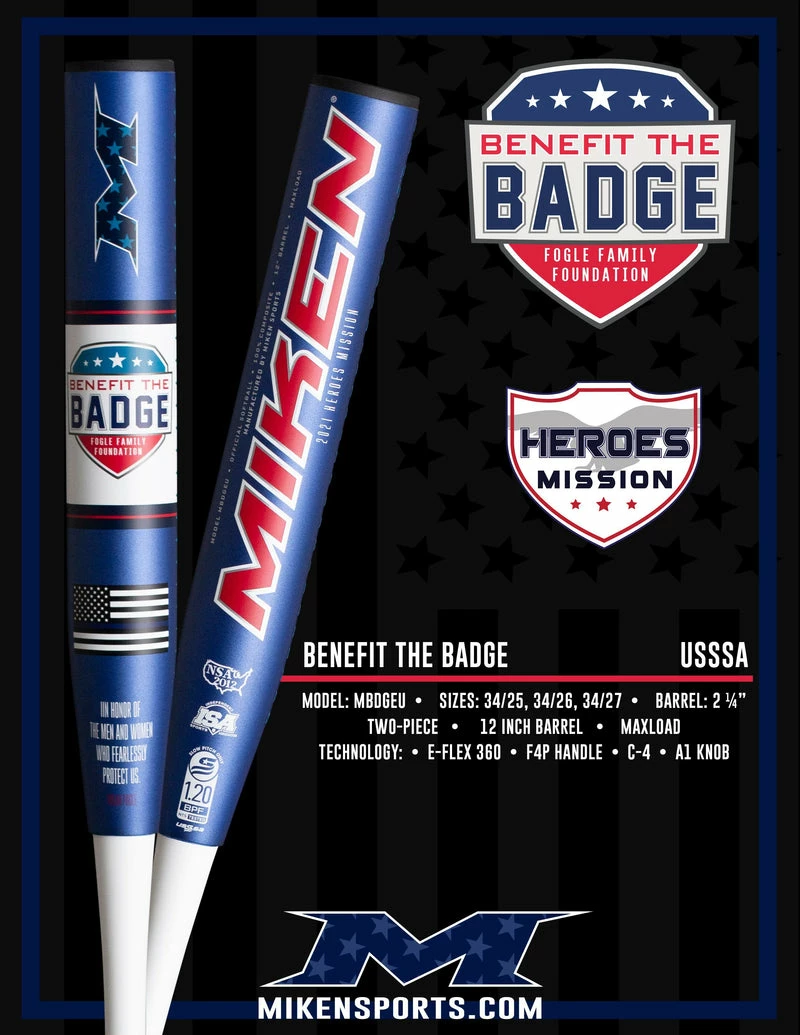 Clearance – 2021 Miken Benefit The Badge 12″ USSSA Slowpitch Softball Bat: MBDGEU 4 Clearance – 2021 Miken Benefit The Badge 12″ USSSA Slowpitch Softball Bat: MBDGEU - Image 4