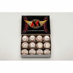 10 DZ MPOWERED BASEBALL PREMIUM GRADE LEATHER GAME BALL 55% Wool Wound Pro Core